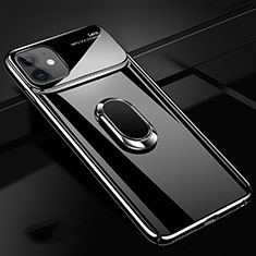 Coque Plastique Housse Etui Rigide Mat avec Support Bague Anneau Aimante Magnetique A01 pour Apple iPhone 12 Mini Noir