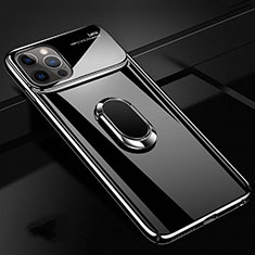 Coque Plastique Housse Etui Rigide Mat avec Support Bague Anneau Aimante Magnetique A01 pour Apple iPhone 12 Pro Max Noir