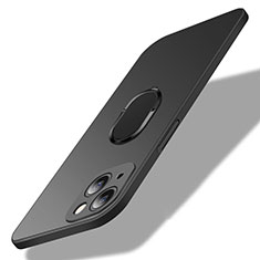 Coque Plastique Housse Etui Rigide Mat avec Support Bague Anneau Aimante Magnetique A01 pour Apple iPhone 13 Mini Noir