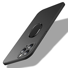 Coque Plastique Housse Etui Rigide Mat avec Support Bague Anneau Aimante Magnetique A01 pour Apple iPhone 13 Pro Noir