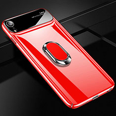 Coque Plastique Housse Etui Rigide Mat avec Support Bague Anneau Aimante Magnetique A01 pour Apple iPhone XR Rouge