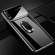 Coque Plastique Housse Etui Rigide Mat avec Support Bague Anneau Aimante Magnetique A01 pour Huawei Enjoy 10 Noir