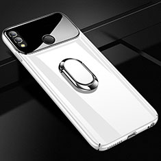 Coque Plastique Housse Etui Rigide Mat avec Support Bague Anneau Aimante Magnetique A01 pour Huawei Honor 10 Lite Blanc