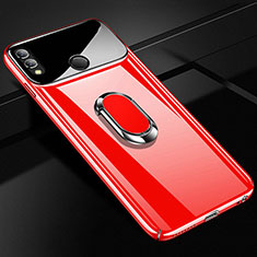 Coque Plastique Housse Etui Rigide Mat avec Support Bague Anneau Aimante Magnetique A01 pour Huawei Honor 10 Lite Rouge
