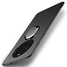 Coque Plastique Housse Etui Rigide Mat avec Support Bague Anneau Aimante Magnetique A01 pour Huawei Mate 40 Pro+ Plus Noir