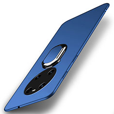 Coque Plastique Housse Etui Rigide Mat avec Support Bague Anneau Aimante Magnetique A01 pour Huawei Mate 40E 4G Bleu