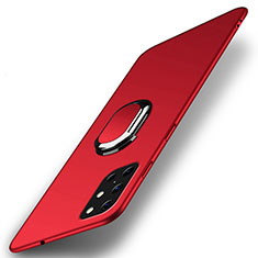 Coque Plastique Housse Etui Rigide Mat avec Support Bague Anneau Aimante Magnetique A01 pour OnePlus 8T 5G Rouge