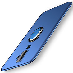 Coque Plastique Housse Etui Rigide Mat avec Support Bague Anneau Aimante Magnetique A01 pour Oppo A11X Bleu
