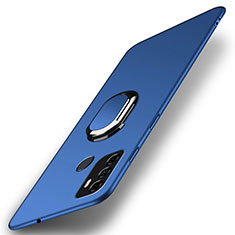 Coque Plastique Housse Etui Rigide Mat avec Support Bague Anneau Aimante Magnetique A01 pour Oppo A32 Bleu