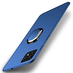 Coque Plastique Housse Etui Rigide Mat avec Support Bague Anneau Aimante Magnetique A01 pour Oppo A53 5G Bleu