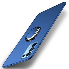 Coque Plastique Housse Etui Rigide Mat avec Support Bague Anneau Aimante Magnetique A01 pour Oppo Find X3 Lite 5G Bleu