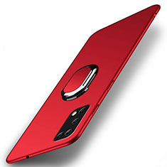 Coque Plastique Housse Etui Rigide Mat avec Support Bague Anneau Aimante Magnetique A01 pour Oppo K7x 5G Rouge