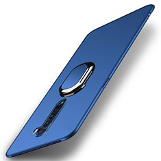 Coque Plastique Housse Etui Rigide Mat avec Support Bague Anneau Aimante Magnetique A01 pour Oppo Reno2 Bleu