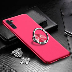 Coque Plastique Housse Etui Rigide Mat avec Support Bague Anneau Aimante Magnetique A01 pour Samsung Galaxy Note 10 5G Rouge