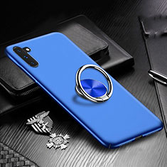 Coque Plastique Housse Etui Rigide Mat avec Support Bague Anneau Aimante Magnetique A01 pour Samsung Galaxy Note 10 Bleu