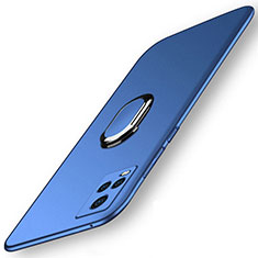 Coque Plastique Housse Etui Rigide Mat avec Support Bague Anneau Aimante Magnetique A01 pour Vivo V20 Pro 5G Bleu