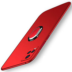 Coque Plastique Housse Etui Rigide Mat avec Support Bague Anneau Aimante Magnetique A01 pour Vivo V20 Pro 5G Rouge