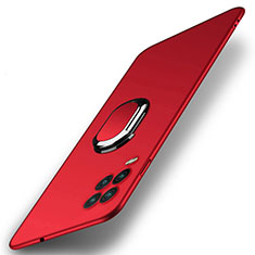 Coque Plastique Housse Etui Rigide Mat avec Support Bague Anneau Aimante Magnetique A01 pour Xiaomi Mi 10 Lite Rouge
