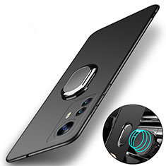 Coque Plastique Housse Etui Rigide Mat avec Support Bague Anneau Aimante Magnetique A01 pour Xiaomi Mi 12 5G Noir