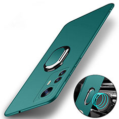 Coque Plastique Housse Etui Rigide Mat avec Support Bague Anneau Aimante Magnetique A01 pour Xiaomi Mi 12 5G Vert