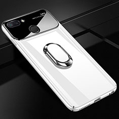 Coque Plastique Housse Etui Rigide Mat avec Support Bague Anneau Aimante Magnetique A01 pour Xiaomi Mi 8 Lite Blanc