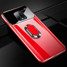 Coque Plastique Housse Etui Rigide Mat avec Support Bague Anneau Aimante Magnetique A01 pour Xiaomi Redmi 10X 5G Rouge