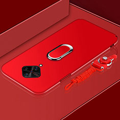 Coque Plastique Housse Etui Rigide Mat avec Support Bague Anneau Aimante Magnetique A02 pour Vivo S1 Pro Rouge