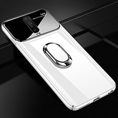 Coque Plastique Housse Etui Rigide Mat avec Support Bague Anneau Aimante Magnetique A02 pour Xiaomi Redmi K30 5G Blanc