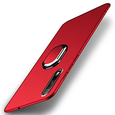 Coque Plastique Housse Etui Rigide Mat avec Support Bague Anneau Aimante Magnetique A04 pour Huawei Honor 9X Rouge