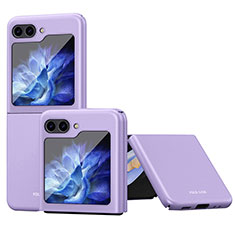Coque Plastique Housse Etui Rigide Mat avec Support Bague Anneau Aimante Magnetique AN1 pour Samsung Galaxy Z Flip5 5G Violet