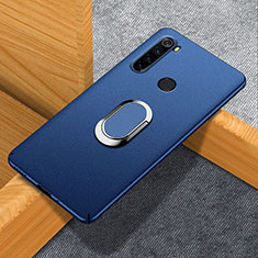 Coque Plastique Housse Etui Rigide Mat avec Support Bague Anneau Aimante Magnetique K01 pour Xiaomi Redmi Note 8 (2021) Bleu