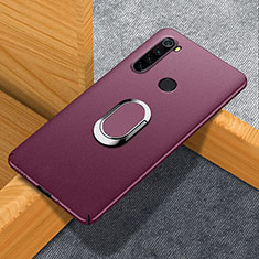 Coque Plastique Housse Etui Rigide Mat avec Support Bague Anneau Aimante Magnetique K01 pour Xiaomi Redmi Note 8 (2021) Rouge
