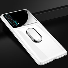 Coque Plastique Housse Etui Rigide Mat avec Support Bague Anneau Aimante Magnetique P01 pour Huawei Honor 20 Pro Blanc