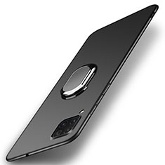 Coque Plastique Housse Etui Rigide Mat avec Support Bague Anneau Aimante Magnetique P01 pour Huawei P40 Lite Noir