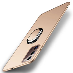 Coque Plastique Housse Etui Rigide Mat avec Support Bague Anneau Aimante Magnetique P01 pour Samsung Galaxy Note 20 5G Or