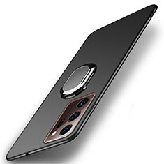 Coque Plastique Housse Etui Rigide Mat avec Support Bague Anneau Aimante Magnetique P01 pour Samsung Galaxy Note 20 Ultra 5G Noir