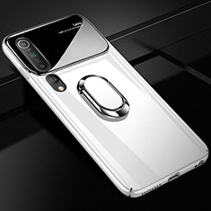 Coque Plastique Housse Etui Rigide Mat avec Support Bague Anneau Aimante Magnetique P01 pour Xiaomi Mi 10 Blanc