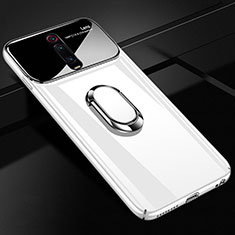 Coque Plastique Housse Etui Rigide Mat avec Support Bague Anneau Aimante Magnetique P01 pour Xiaomi Mi 9T Blanc