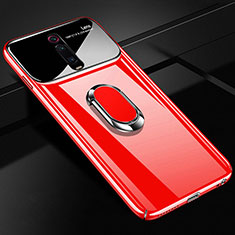 Coque Plastique Housse Etui Rigide Mat avec Support Bague Anneau Aimante Magnetique P01 pour Xiaomi Mi 9T Rouge