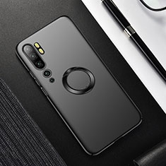 Coque Plastique Housse Etui Rigide Mat avec Support Bague Anneau Aimante Magnetique P01 pour Xiaomi Mi Note 10 Pro Noir