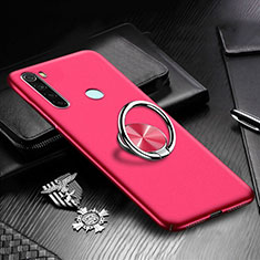 Coque Plastique Housse Etui Rigide Mat avec Support Bague Anneau Aimante Magnetique P01 pour Xiaomi Redmi Note 8 Rouge