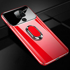 Coque Plastique Housse Etui Rigide Mat avec Support Bague Anneau Aimante Magnetique P01 pour Xiaomi Redmi Note 9 Rouge