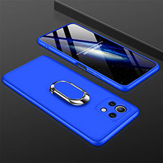 Coque Plastique Housse Etui Rigide Mat avec Support Bague Anneau Aimante Magnetique P02 pour Xiaomi Mi 11 5G Bleu