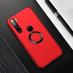 Coque Plastique Housse Etui Rigide Mat avec Support Bague Anneau Aimante Magnetique P02 pour Xiaomi Redmi Note 8 (2021) Rouge