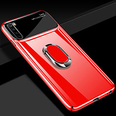 Coque Plastique Housse Etui Rigide Mat avec Support Bague Anneau Aimante Magnetique P03 pour Xiaomi Redmi Note 8 (2021) Rouge