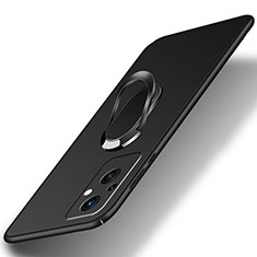 Coque Plastique Housse Etui Rigide Mat avec Support Bague Anneau Aimante Magnetique pour OnePlus Nord N20 5G Noir