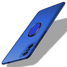 Coque Plastique Housse Etui Rigide Mat avec Support Bague Anneau Aimante Magnetique pour Xiaomi Mi 11X 5G Bleu