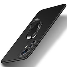 Coque Plastique Housse Etui Rigide Mat avec Support Bague Anneau Aimante Magnetique pour Xiaomi Mi 12T 5G Noir