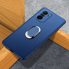 Coque Plastique Housse Etui Rigide Mat avec Support Bague Anneau Aimante Magnetique S01 pour Xiaomi Mi 11X 5G Bleu