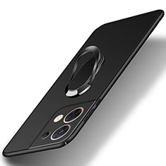 Coque Plastique Housse Etui Rigide Mat avec Support Bague Anneau Aimante Magnetique S01 pour Xiaomi Redmi Note 13 5G Noir